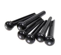 VELATEMOR Goupilles de Pont de Guitare Folk Blanches Exquises, écrou de Selle de Guitare Classique, Nylon ABS, Guitaristes Folk Légers (BLACK)