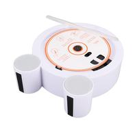 VELATEMOR Lecteur CD Lecteur CD de Bureau Bluetooth Portable, Vertical de Bureau,avec Minuterie écran LED HiFi Double Haut-parleurs FM USB,pour Cadeau de Fête à la Maison (White)