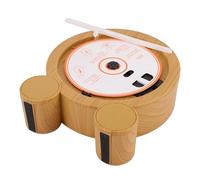 VELATEMOR Lecteur CD Lecteur CD de Bureau Bluetooth Portable, Vertical de Bureau,avec Minuterie écran LED HiFi Double Haut-parleurs FM USB,pour Cadeau de Fête à la Maison (Couleur du Bois)