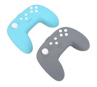 VELATEMOR Manette de Jeu sans Fil pour Pro Mini, Double Poignée Vibrante pour une Expérience de Jeu Fascinante, Vert + Jaune/gris Clair/gris foncé + Rose/vert +, Lot de 2 pour les Joueurs (gris