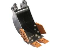VELATEMOR Mini Godet de Pelle, Accessoire de Pelle Robuste 7,87 Pouces pour Installation d'utilité Publique, Outil de Creusement en Acier allié