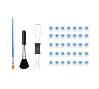 VELATEMOR Pack de 50 Commutateurs de Clavier Bleus, Kit de Remplacement | Commutateurs à à Retour Tactile pour Réparation DIY, Testeurs Imprimés en 3D, Comprend un Extracteur et une Brosse de