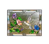 VELATEMOR Panneau de Vitrail, Sculpture Murale Suspendue, Décor pour Jardin, Oiseaux en Acrylique Vibrants, 7.87 Pouces (#3)