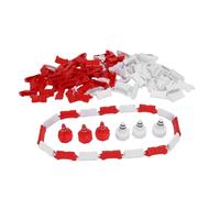 VELATEMOR Piste de Course de Voitures RC 120 Pièces, Clôture de de Dérive ABS Rouge et Blanc avec 30 Cônes de Route, pour Voitures RC à échelle 1/14 1/16 1/18 1/24 1/28