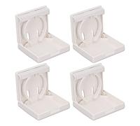 VELATEMOR Porte-gobelet Pliable 4 Pièces avec Conception Rétractable Réglable, Facile à Ranger et à Transporter, Matière Plastique ABS Stable, adapté aux Camions, Voitures, Bateaux, Taille (WHITE)
