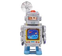 VELATEMOR Robot Vintage de Refoulement, Retro Clockwork Collectible Robot pour Décoration Collection de Collection Photographie et Collection