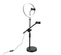 VELATEMOR Support de Téléphone Aérien avec éclairage Annulaire | CRI 95+ Couleur Naturelle, 3 Temps de Couleur, luminosité 10, Télécommande pour Diffusion en Direct, Base en Métal