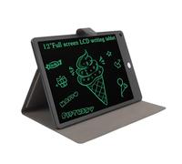 VELATEMOR Tablette D'écriture de 12 Pouces avec Un Boîtier PU Black, Un Coussin de Dessin électronique Réutilisable Effaçable pour la Réutilisation pour la Rédaction de Notes, Le