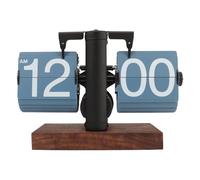 VELATEMOR Tourne Numérique vers Le Bas de l'horloge, Tournant Automatique Rétro, Tournant Automatique Numérique, Horloge Mécanique de la Batterie pour Décoration de Bureau de Salle à (Blue)