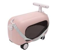 VELATEMOR Valise à roulettes pour Enfants, Bagage à Main pour Tout-Petits avec roulettes et Siège, Valise de Voyage pour Enfants, Scooter pour Avion, Bagage Multifonctionnel (Pink)