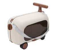 VELATEMOR Valise à roulettes pour Enfants, Bagage à Main pour Tout-Petits avec roulettes et Siège, Valise de Voyage pour Enfants, Scooter pour Avion, Bagage Multifonctionnel (Brown)