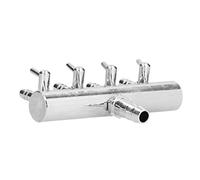 VELATEMOR Vanne de Dérivation D'aquarium en Acier Inoxydable, Vanne de Régulation de Dioxyde de Carbone Hermétiquement Scellée, Distributeur à 6 Têtes pour Propriétaires D'aquarium (4 têtes)