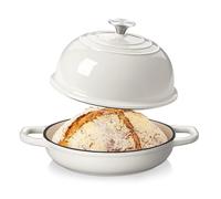 Velaze Cocotte Fonte Induction 4.8L, 24cm Casserole Émaillée avec Couvercle, Cocotte à Pain, Compatible Induction/Gaz/Four