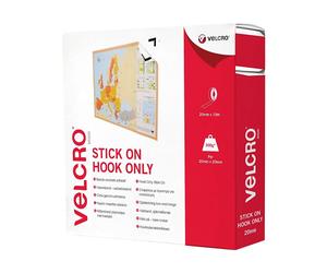 Velcro Bande 20mmx10m Blanc Crochets Autocollants