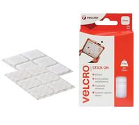 VELCRO® Brand - Carrés autocollants VELCRO® de 25 mm blancs (Pack de 24)