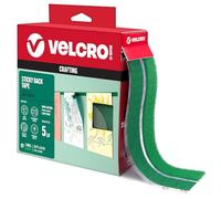 VELCRO Brand Couleurs | Ruban adhésif vert | Rouleau de 3 m avec adhésif, bandes coupées à la longueur souhaitée | Montez la décoration de salle de classe, créez des projets d'artisanat saisonniers |