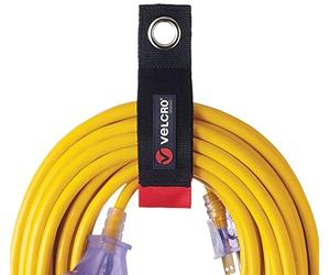 VELCRO Brand Heavy Duty Extension Cord Holder Organizer | Holds 75 pounds, Storage Straps Hang Easily on Hooks Or Nails | Perfect for Garage Organization | 2pk, Size Med 14in, Black