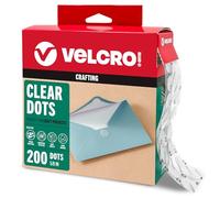 VELCRO Brand Lot de 200 pastilles fines transparentes avec adhésif, cercles de 1,6 cm, pour projets scolaires, organisation de la maison et du bureau | Design discret