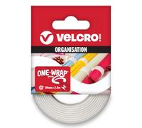 Velcro Brand | ONE-WRAP Attaches réutilisables | Attaches multi-usages parfaites pour la gestion des câbles et l'amélioration de la maison | 20 mm x 2,5 m, blanc