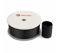 VELCRO Brand ONE-WRAP Rouleau de ruban adhésif dos à dos réutilisable pour gestion et regroupement de câbles, standard 25 mm, 50 mm, extra large 107 mm x 25 m, noir