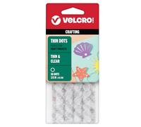 Marque VELCRO | Transparent Fin | Pastilles Adhésives | Auto-agrippantes Double Face | Profil Bas - Transparent | 9,5 mm | Pack de 56