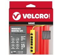 VELCRO Brand Ruban adhésif de montage en mousse pour établi avec verrouillage à pression | Organisation de garage intérieur ou extérieur | 3 m au total, fermeture de 1,5 m, 1,27 cm de large, noir