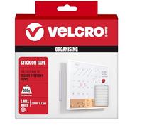 VELCRO Brand Ruban auto-agrippant adhésif, découpable, Blanc 20mm x 7,5m
