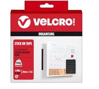 VELCRO Brand Ruban auto-agrippant adhésif, découpable, Noir 20mm x 7,5m