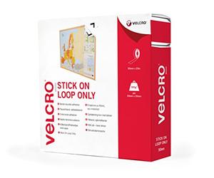VELCRO Brand VEL-EC60370 Rouleau de Ruban adhésif Blanc Noir à Crochets, 50mm x 25m