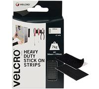 Velcro Marque Bandes Adhésives De Puissance Industrielle Double Face Avec Fixation Auto-Agrippante À Crochets Et Boucles, Le Bureau, Dans Le Garage, Noir 50 Mm X 100 Mm, Lot De 2