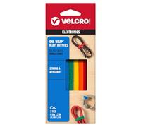 VELCRO Marque : ONE-WRAP Système de gestion de câbles, attaches auto-agrippantes, réutilisables, 8 po x 1/2 po, 5 carats - Multicolore