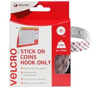 Velcro Marque, Pastilles Adhésives Auto-Agrippantes À Double Face Avec Crochets Uniquement, Parfait Pour La Décoration De La Pièce Et La Maison, Le Bureau, Blanc, 19 Mm X 19 Mm, Lot De 125