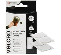Velcro Marque Pastilles Adhésives Robustes, Puissance Industrielle Avec Crochets Et Boucles, Parfait Pour La Décoration De La Pièce Et La Maison, Le Bureau, Blanc, 45 Mm X 45 Mm, Lot De 6
