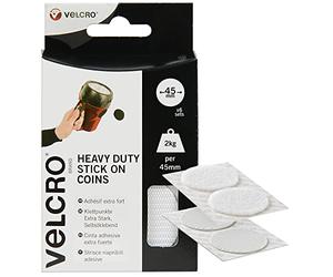 Velcro Marque Pastilles Adhésives Robustes, Puissance Industrielle Avec Crochets Et Boucles, Parfait Pour La Décoration De La Pièce Et La Maison, Le Bureau, Blanc, 45 Mm X 45 Mm, Lot De 6