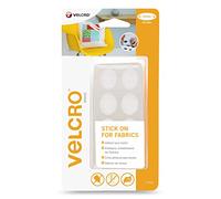 Velcro Marque, Pastilles Ovales Adhésives Auto-Agrippantes Pour Tissus, À Crochets Et Boucles, Qui Se Coupe À La Longueur Désirée & Parfait Pour Les Activités De Couture, Blanc, 24 Mm, Lot De 8