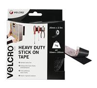Velcro Marque Rouleau Adhésif Auto-Agrippant Industriel Très Résistant Double Face Qui Se Coupe À La Longueur Désirée Avec Crochets Et Boucles, Le Bureau Et Dans Le Garage, Noir, 50 Mm X 2,5 M