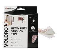 Velcro Marque Rouleau Adhésif Auto-Agrippant Industriel Très Résistant Double Face Qui Se Coupe À La Longueur Désirée Avec Crochets Et Boucles, Le Bureau Et Dans Le Garage, Blanc, 50 Mm X 100MM