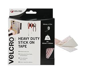 Velcro Marque Rouleau Adhésif Auto-Agrippant Industriel Très Résistant Double Face Qui Se Coupe À La Longueur Désirée Avec Crochets Et Boucles, Le Bureau Et Dans Le Garage, Blanc, 50 Mm X 100MM