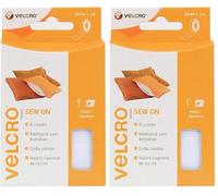 Velcro Marque, Ruban Adhésif À Coudre Auto-Agrippant Pour Tissu, À Crochets Et Boucles, Qui Se Coupe À La Longueur Désirée & Parfait Pour Les Activités De Couture, Blanc, 20 Mm X 1 M (Lot de 2)