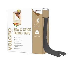 Velcro Marque, Ruban Adhésif À Coudre Auto-Agrippant Pour Tissu, À Crochets Et Boucles, Qui Se Coupe À La Longueur Désirée & Parfait Pour Les Activités De Couture, , Noir 20 Mm X 10 M