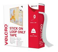 Velcro Marque, Ruban Adhésif Auto-Agrippant À Boucles Uniquement, Qui Se Coupe À La Longueur Désirée & Parfait Pour La Décoration De Pièce, Maison, Bureau, Dans Le Garage, Blanc 20 Mm X 10 M