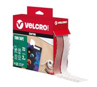Velcro Marque Transparent Fin | Ruban Adhésif Auto-Agrippant | Découpable à la Longueur Souhaitée | Idéal pour la Salle de Classe et Les Loisirs Créatifs | 19 mm x 4,5 m