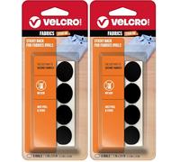 Velcro (R) Marque Attaches Dos adhésif pour Tissus : Aucune Couture nécessaire - 2,5 cm x 3/4 ovales, 8 Jeux - Noir (Lot de 2)