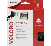 VELCRO® VEL-EC60217 Bande auto-agrippante à coller partie velours et partie agrippante (L x l) 5000 mm x 20 mm noir 5 m