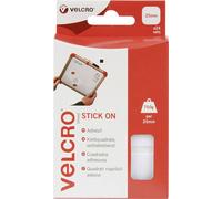 VELCRO® VEL-EC60235 Pastilles carrées auto-agrippantes à coller partie velours et partie agrippante (L x l) 25 mm x 25 mm blanc