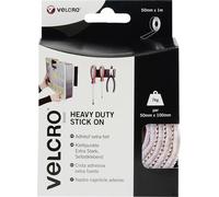 VELCRO® VEL-EC60242 Bande auto-agrippante à coller partie velours et partie agrippante, extra-fort (L x l) 1000 mm x 50 mm blanc