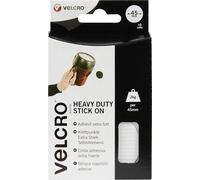 VELCRO® VEL-EC60249 Pastilles rondes auto-agrippantes à coller partie velours et partie agrippante, extra-fort (Ø) 45 mm blanc