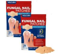 Velcura Lot de 2 patchs à ongles fongiques extra forts de 8 heures pour les ongles endommagés des orteils et des doigts restaurent la force et l'apparence des ongles, respirants et doux