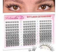 Veleasha Lot de 180 extensions de cils de manga - 8-16 mm - Légères et naturelles - Courbes en C - Ultra fines - Pour bricolage à la maison (pure)