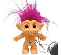 Veléchain de troll - Viny Doll Vinyl Troll |, porte-clés de la figurine | Statue de cheveux de couleur folle, jouet magique à manège de 10 cm de long, charme adorable anti